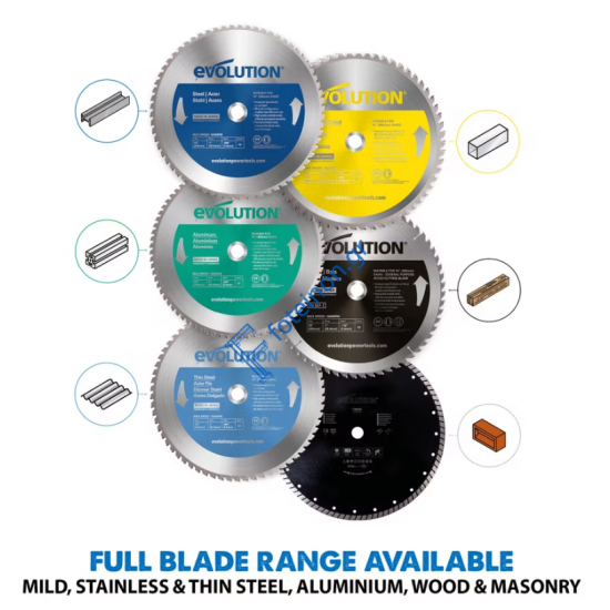 Φαλτσοκόφτης ξηράς κοπής (πριόνι)  Evo S355 CPS για ξύλο,σίδερο,αλουμίνιο,ανοξείδωτο 2200W(διατίθεται με επανατροχιζόμενο δίσκο κοπής σιδήρου 355mm) Evolution 