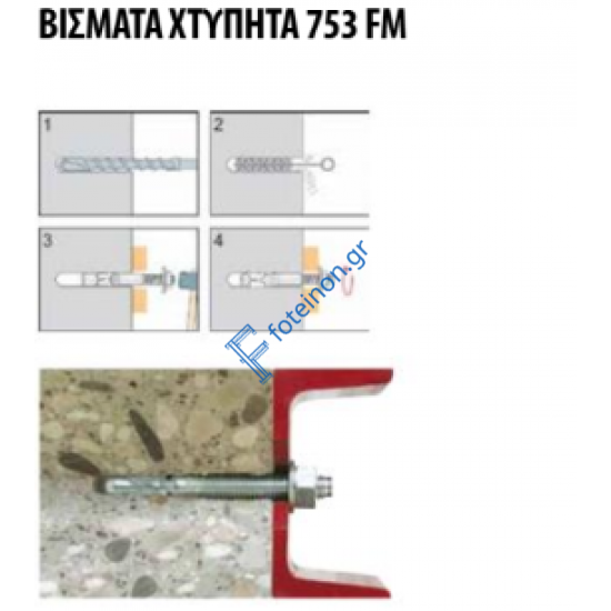 Βύσμα μεταλλικό express 10x120mm FM-753 (για μπετό)