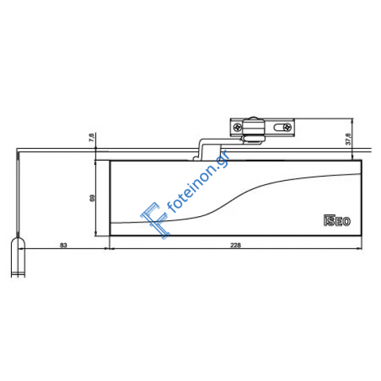 Σούστα επαναφοράς με μπράτσο (1100mm) GU OTS 140 Καφέ 4721704106