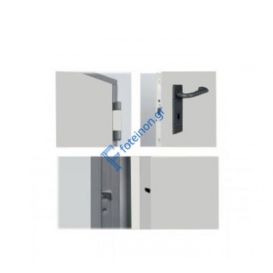 Πόρτα αποθήκης Interno by Alumil σε χρώμα γκρί (RAL 7035)