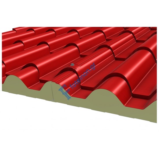Πάνελ κεραμίδι σε RAL 3013 (τιμή τετραγωνικού μέτρου)