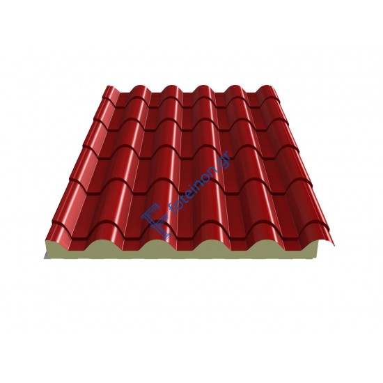 Πάνελ κεραμίδι σε RAL 3013 (τιμή τετραγωνικού μέτρου)