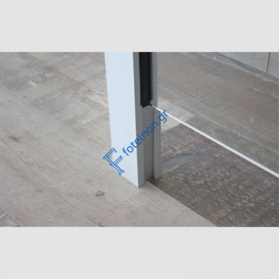 Σύστημα στήριξης γυάλινου στηθαίου με κολόνες και κουπαστή αλουμινίου Μακεδονικής MS-200