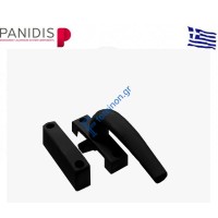 Χειρολαβή σπανιολέτα για μικρά παράθυρα X-505 Μακεδονικής μαύρη (χεράκι μπάνιου wc)