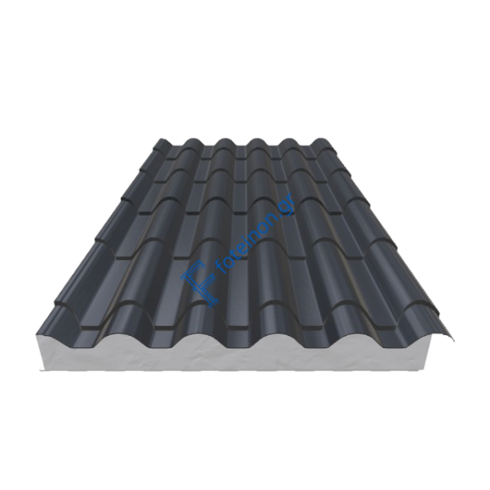 Πάνελ κεραμίδι σε RAL 7015 (τιμή τετραγωνικού μέτρου)