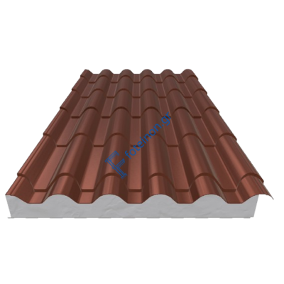 Πάνελ κεραμίδι σε RAL 8004 (τιμή τετραγωνικού μέτρου)