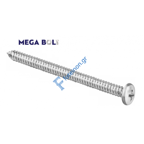 Λαμαρινόβιδα 10x4 (4,8x100) ψωμάκι γαλβανιζέ σταυρού.