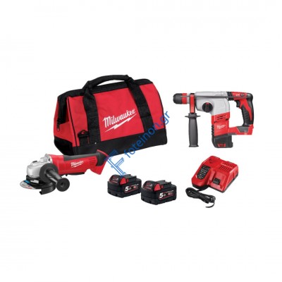 Σετ Περιστροφικό σκαπτικό πιστολέτο και γωνιακός τροχός βαρέως τύπου M18 HXAG-502B 18V Milwaukee (3900752)