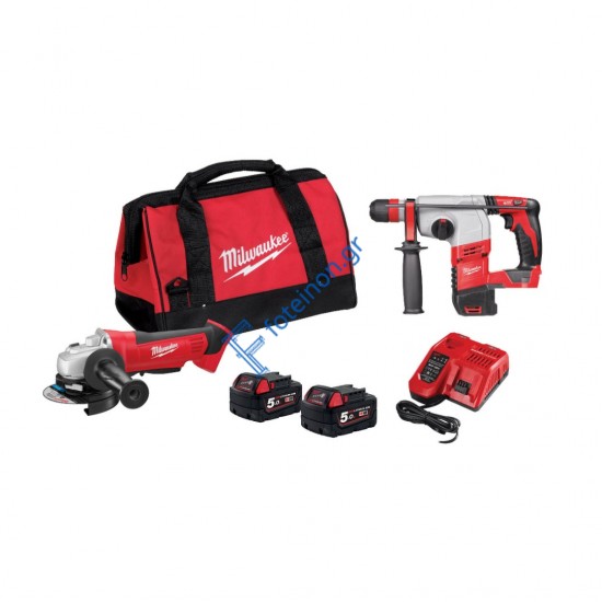 Σετ Περιστροφικό σκαπτικό πιστολέτο και γωνιακός τροχός βαρέως τύπου M18 HXAG-502B 18V Milwaukee (3900752)