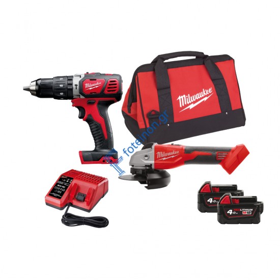 M18 BPPSAG-402B POWERPACK 18V SET ΚΡΟΥΣΤΙΚΟ ΔΡΑΠΑΝΟΚΑΤΣΑΒΙΔΟ + ΓΩΝΙΑΚΟΣ ΤΡΟΧΟΣ Ø 125 MM (3929145)