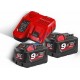 MILWAUKEE M18 NRG-902 2 ΜΠΑΤΑΡΙΕΣ 18V 9.0AH + ΤΑΧΥΦΟΡΤΙΣΤΗΣ (4933451422) 