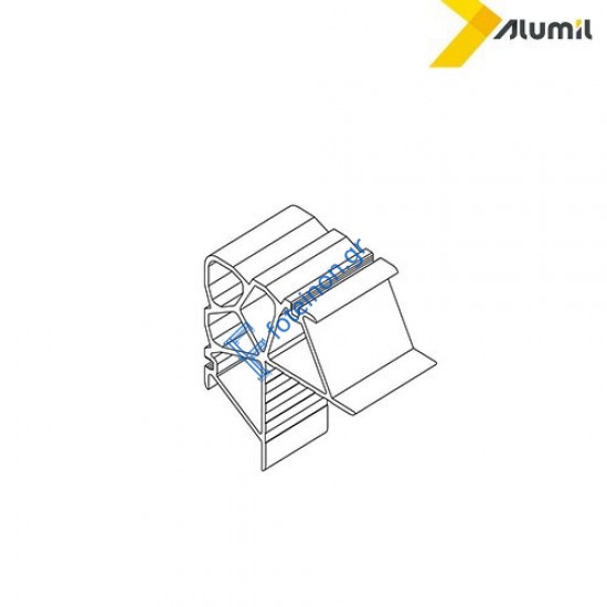 Γωνία σύνδεσης αλουμινίου γωνιαστρας, ΜΟ43, για προφιλ εισόδων Μ9597,Μ9513 της σειρας 9400 της Alumil (1133841600)