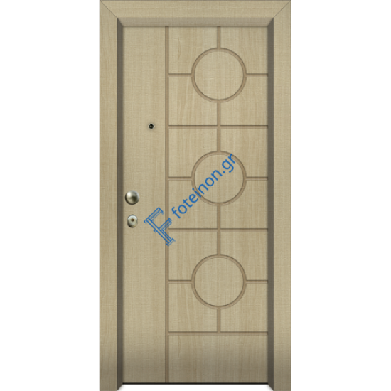Πόρτα Ασφαλείας Laminate Nexus 16 σημείων ασφαλείας μονής θωράκισης με σχέδιο έξω P505 και σε 6 άτοκες δόσεις (Λαμπάς 24cm)