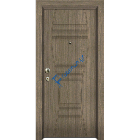 Πόρτα Ασφαλείας Laminate Nexus 16 σημείων ασφαλείας μονής θωράκισης με σχέδιο έξω P514 και σε 6 άτοκες δόσεις (Λαμπάς 24cm)