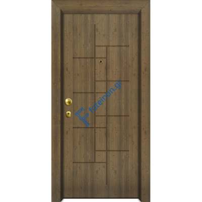 Πόρτα Ασφαλείας Laminate Nexus 16 σημείων ασφαλείας μονής θωράκισης με σχέδιο έξω P516 και σε 6 άτοκες δόσεις (Λαμπάς 24cm)