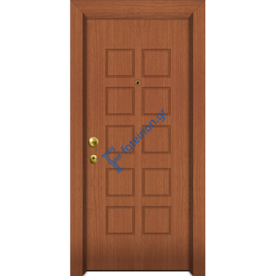 Πόρτα Ασφαλείας Laminate Nexus 16 σημείων ασφαλείας μονής θωράκισης με σχέδιο έξω P518 και σε 6 άτοκες δόσεις (Λαμπάς 24cm)