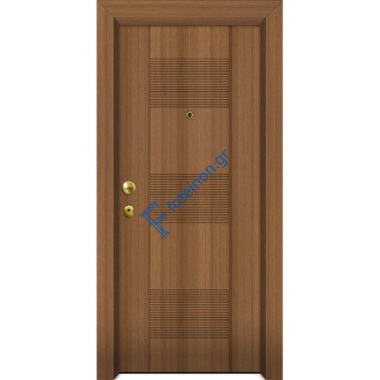 Πόρτα Ασφαλείας Laminate Nexus 16 σημείων ασφαλείας μονής θωράκισης με σχέδιο έξω P524 και σε 6 άτοκες δόσεις (Λαμπάς 24cm)