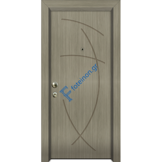 Πόρτα Ασφαλείας Laminate Nexus 16 σημείων ασφαλείας μονής θωράκισης με σχέδιο έξω P530 και σε 6 άτοκες δόσεις (Λαμπάς 24cm)