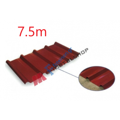 Λαμαρίνα τραπεζοειδής Β45 βαμμένη κόκκινη RAL 3013 πάχους 0,45mm  μήκους 7.5m