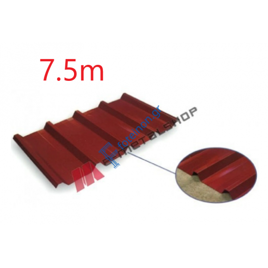 Λαμαρίνα τραπεζοειδής Β45 βαμμένη κόκκινη RAL 3013 πάχους 0,45mm  μήκους 7.5m