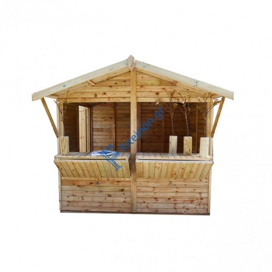 Ξύλινο περίπτερο kiosk market 240x180εκ