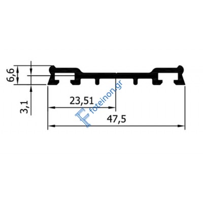 Σύστημα σύνδεσης πολυκαρμπονικού Πλάκα πιέσεως αλουμινίου 600εκ.
