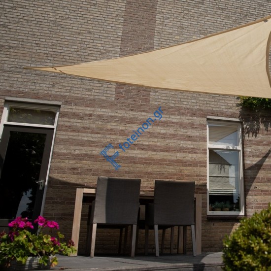 Τρίγωνα πανιά σκίασης διάτρητα γωνία 90°-4,2 x 4,2 x 6m σε χρώμα άμμου