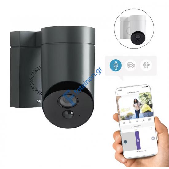Έξυπνη Κάμερα Εξωτερικού Χώρου Full HD με Σειρήνα 110dB (Γκρι) WiFi Somfy 1875326