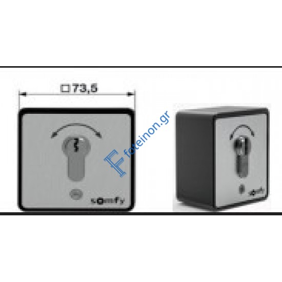 Ενσύρματος επιτοίχιος κλειδοδιακόπτης για μοτέρ αυλόπορτας (1871148) Somfy KEYSWITCH 2 POS. PULSE SF.