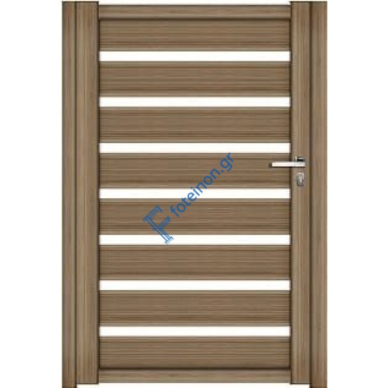 Μονόφυλλη ανοιγόμενη Classic Stylegates C491 100x160 όλη σε γκρι χρώμα 150*14, με κενό 2 πόντους, (πόμολο μέσα και λαβή έξω L11 σε μαύρο) + ηλεκτρική κλειδαριά, με φορά μέσα αριστερά