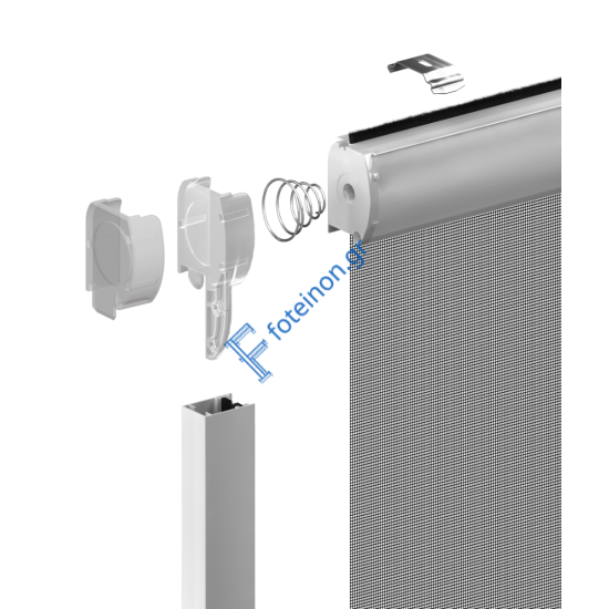 Οδηγός Zanzar χωρίς βουρτσάκι για σίτα κάθετης κίνησης σε χρώμα λευκό 9016 (τιμή βέργας 6m.)