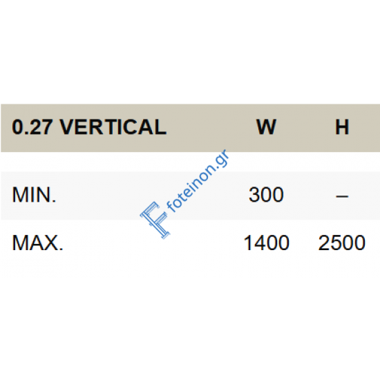 Σίτα Πλισέ (Plise) κάθετη 27mm έτοιμη κομμένη στα μέτρα σας made in Italy Zanzar