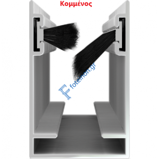 Οδηγός Zanzar χωρίς βουρτσάκι για σίτα κάθετης κίνησης κομμένος σε χρώμα λευκό 9016 (τιμή μέτρου)