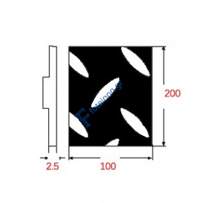 Λαμαρίνα Κριθαράκι Σιδήρου Μαύρη 1000x2000x2.5mm