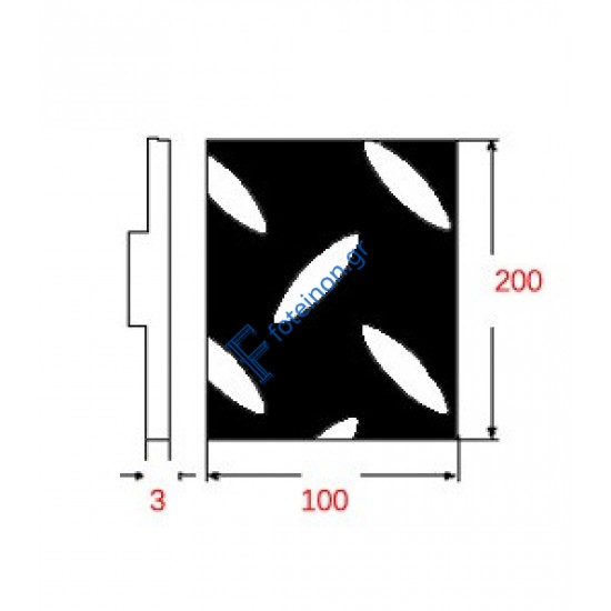 Λαμαρίνα Κριθαράκι Σιδήρου Μαύρη 1000x2000x3mm