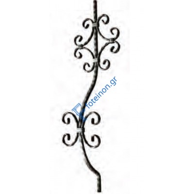 Διακοσμητικό μοτίφ σιδήρου κωδ.(10/70) 14x14 για κάγκελα/περίφραξη
