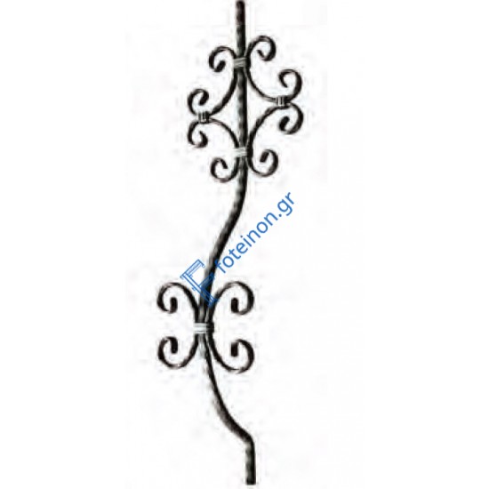 Διακοσμητικό μοτίφ σιδήρου κωδ.(10/70) 14x14 για κάγκελα/περίφραξη