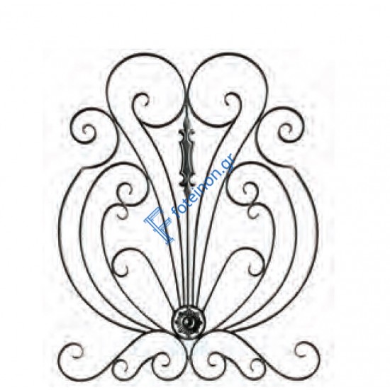 Διακοσμητικό μοτίφ σιδήρου κωδ.(10/77) 16x8 για κάγκελα/περίφραξη