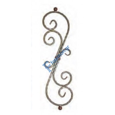 Διακοσμητικό μοτίφ σιδήρου κωδ.(11/62) 12x12 για κάγκελα/περίφραξη