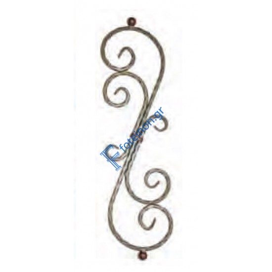 Διακοσμητικό μοτίφ σιδήρου κωδ.(11/62) 12x12 για κάγκελα/περίφραξη