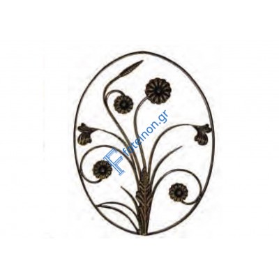 Διακοσμητικό μοτίφ σιδήρου κωδ.(11/65) 16x8 για κάγκελα/περίφραξη