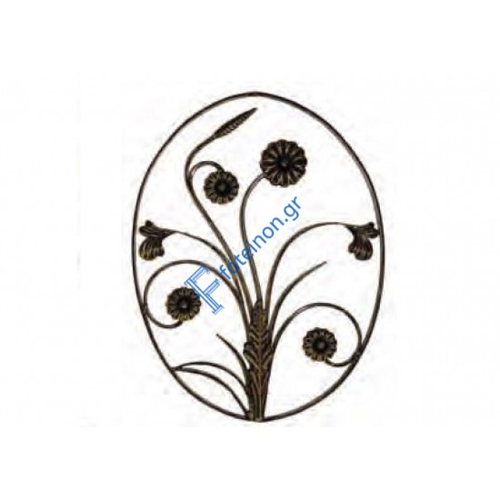 Διακοσμητικό μοτίφ σιδήρου κωδ.(11/65) 16x8 για κάγκελα/περίφραξη
