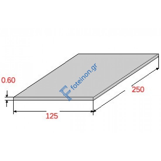 Λαμαρίνα Σιδήρου Γαλβανιζέ 1250x2500x0.60mm