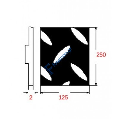 Λαμαρίνα Κριθαράκι Σιδήρου Μαύρη 1250x2500x2mm