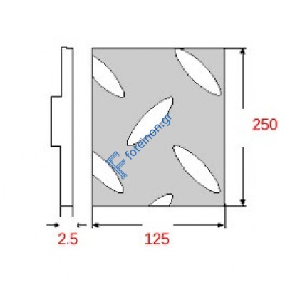Λαμαρίνα Κριθαράκι Σιδήρου Γαλβανιζέ 1250x2500x2.5mm