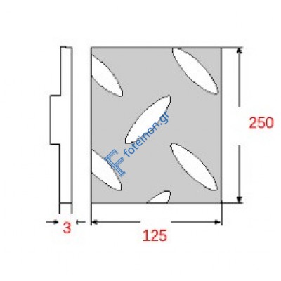 Λαμαρίνα Κριθαράκι Σιδήρου Γαλβανιζέ 1250x2500x3mm