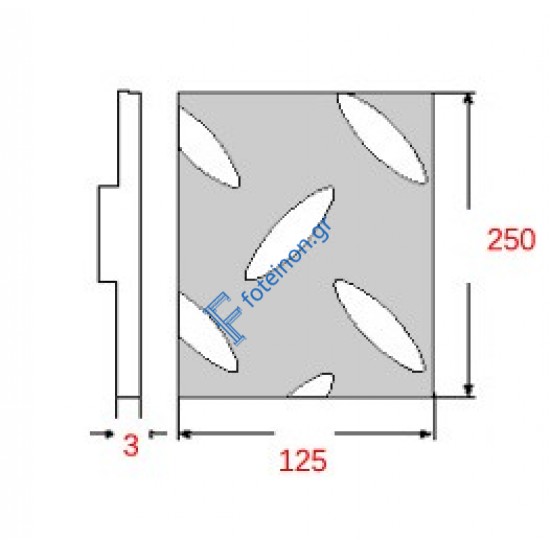 Λαμαρίνα Κριθαράκι Σιδήρου Γαλβανιζέ 1250x2500x3mm
