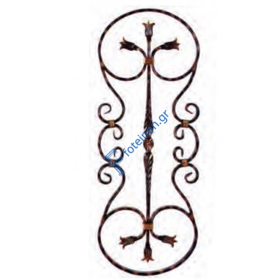 Διακοσμητικό μοτίφ σιδήρου κωδ.(12/67) 16x8 για κάγκελα/περίφραξη