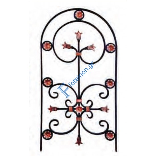 Διακοσμητικό μοτίφ σιδήρου κωδ.(13/67) 16x8 για κάγκελα/περίφραξη