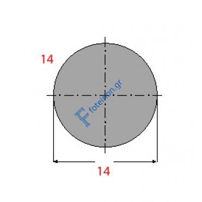 Μασίφ Στρογγυλό Γαλβανιζέ 14x14 6m (Φ14)